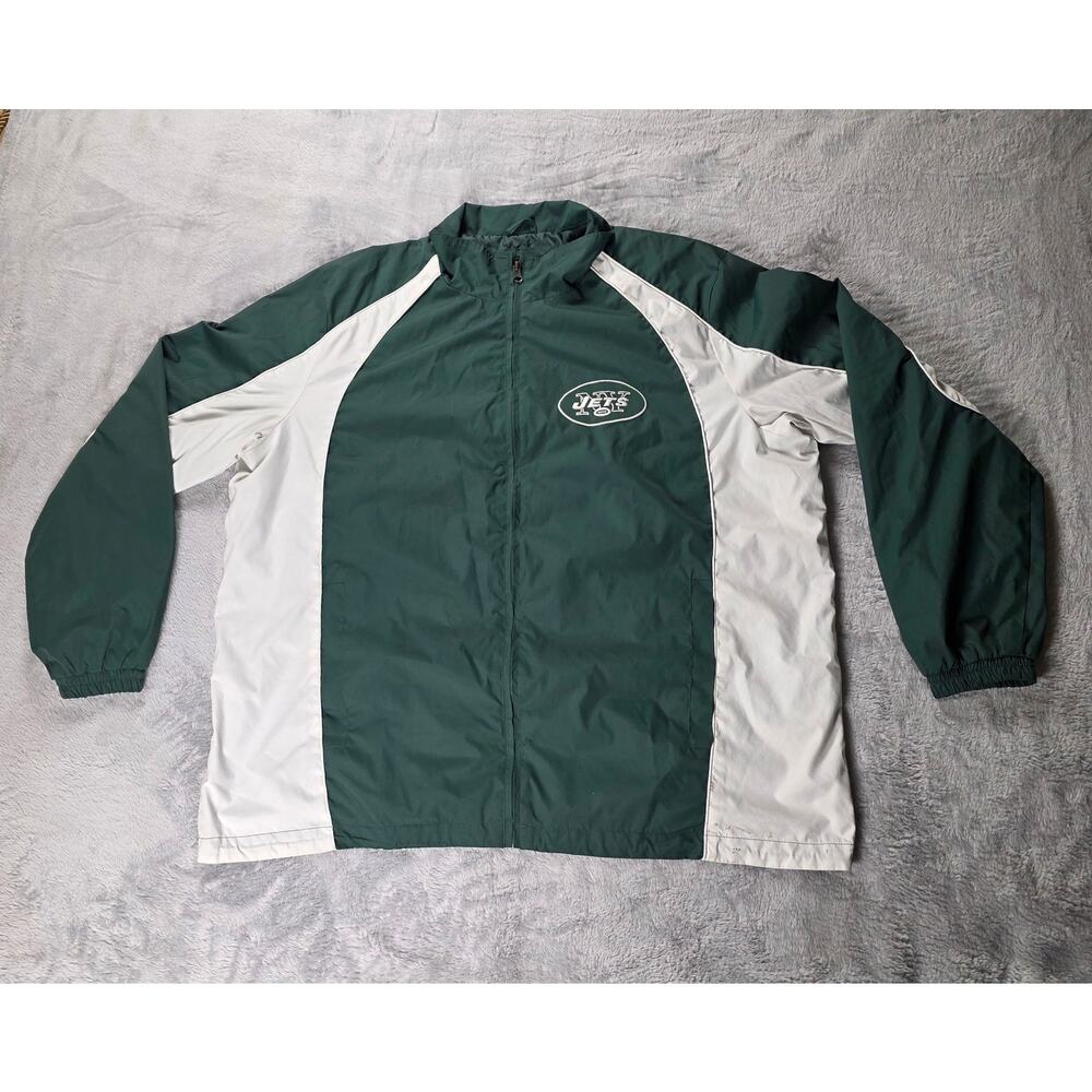 New York Jets NFL G-III Windbreaker Jacket Green White Mesh Lined Men’s XXL 2XL